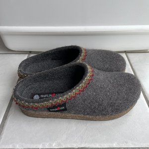 Haflinger Grey Zig Zag Wool Clog